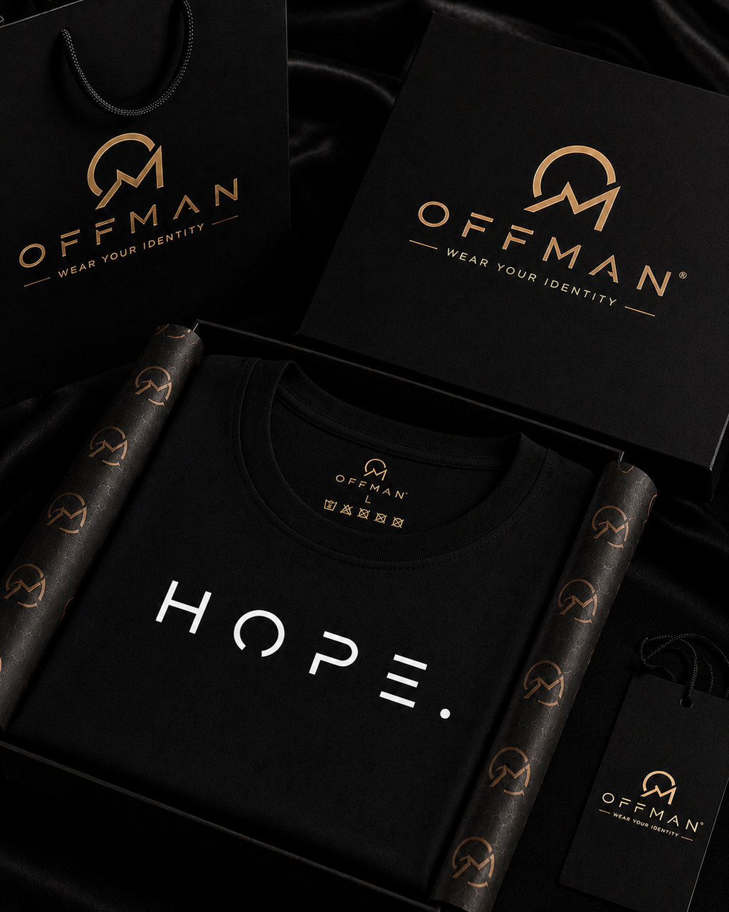 OFFMAN Signature Black Hope Cotton T shirt