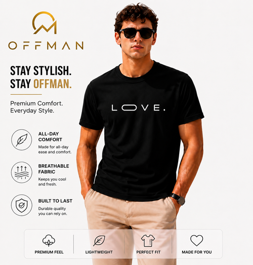 OFFMAN Signature Black Love Cotton T shirt