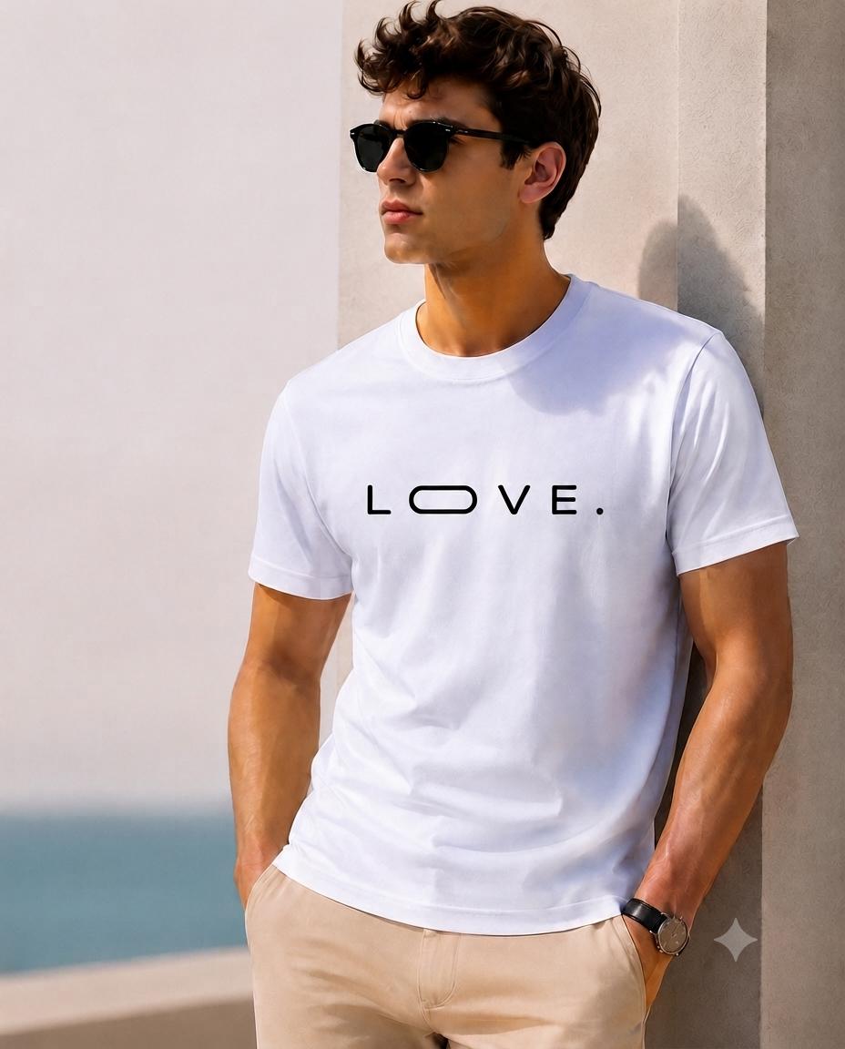 OFFMAN Signature White Love Cotton T shirt