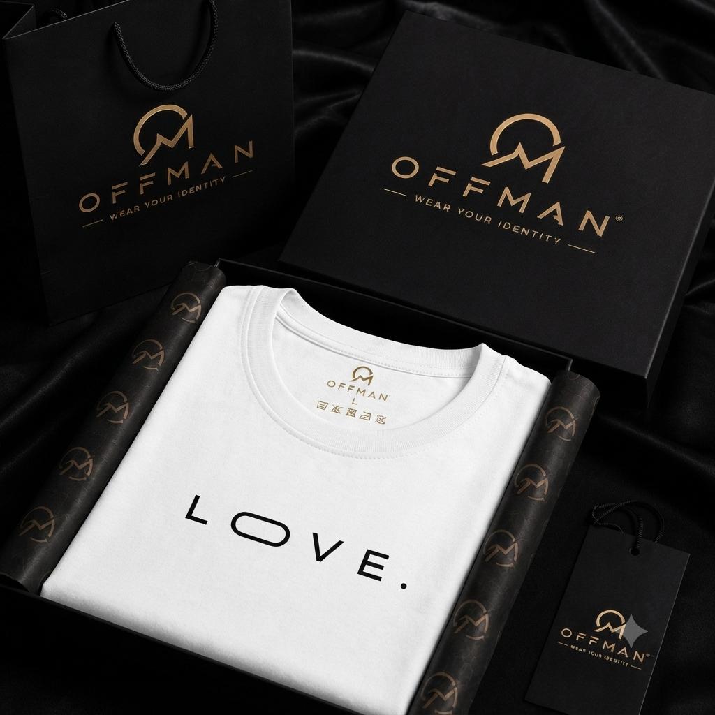 OFFMAN Signature White Love Cotton T shirt