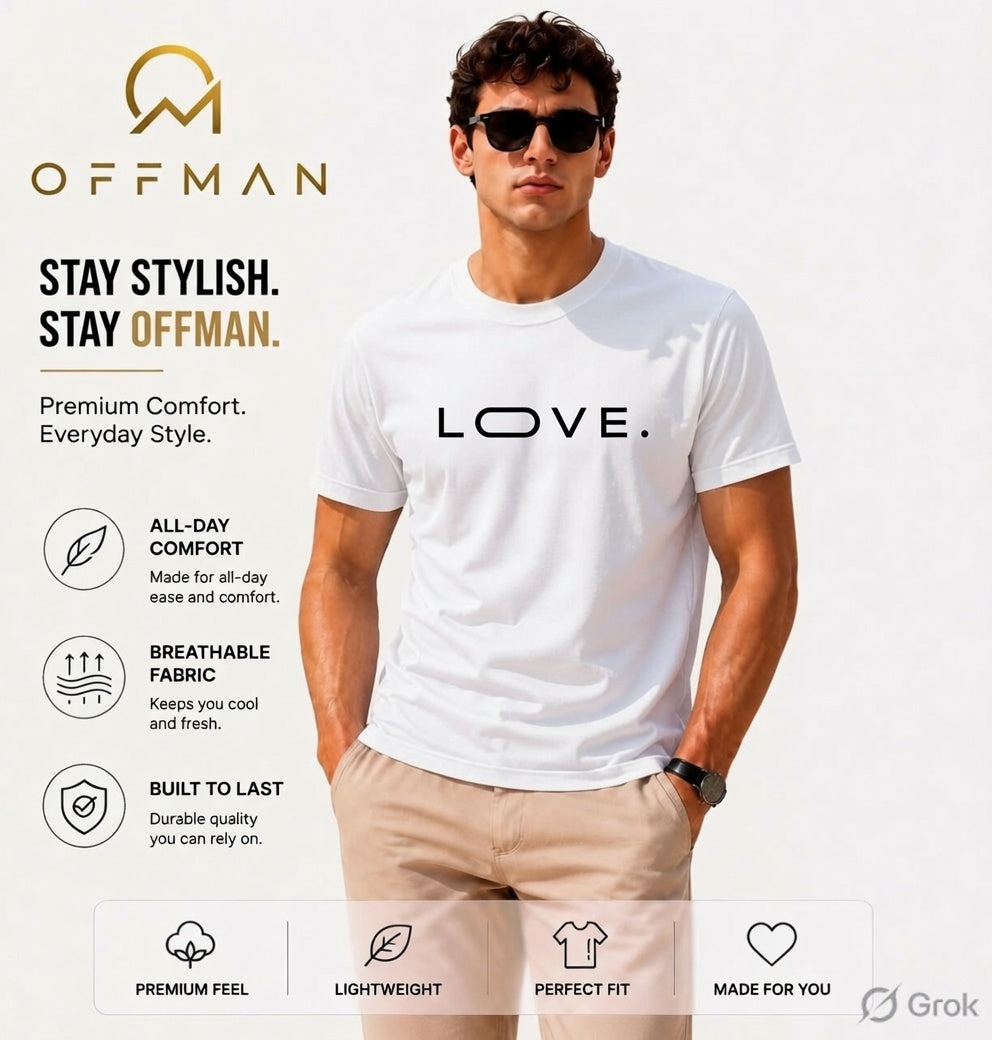OFFMAN Signature White Love Cotton T shirt